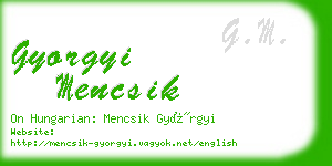 gyorgyi mencsik business card